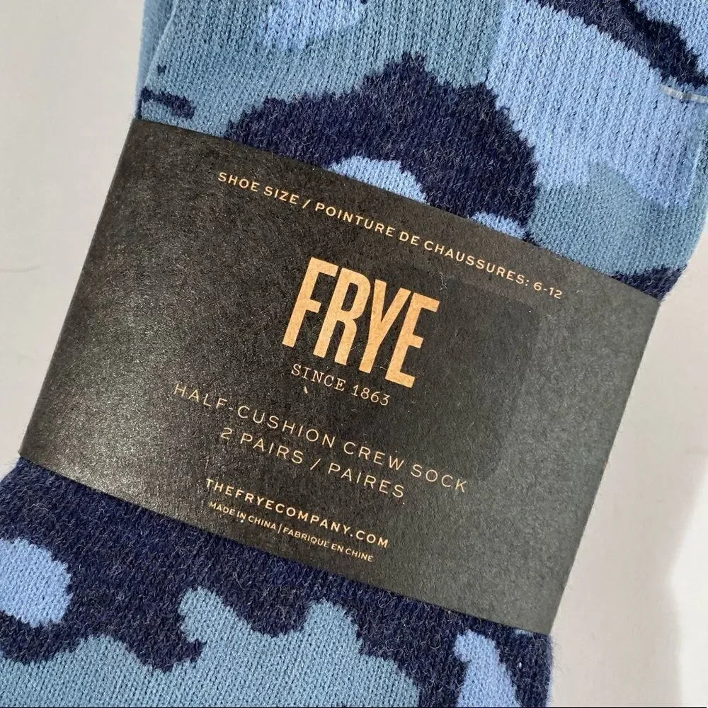 Frye 2 pack NWTs camo half cushion crew socks